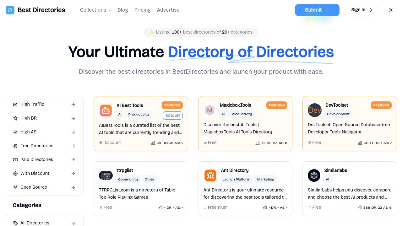 Screenshot of Best Directories