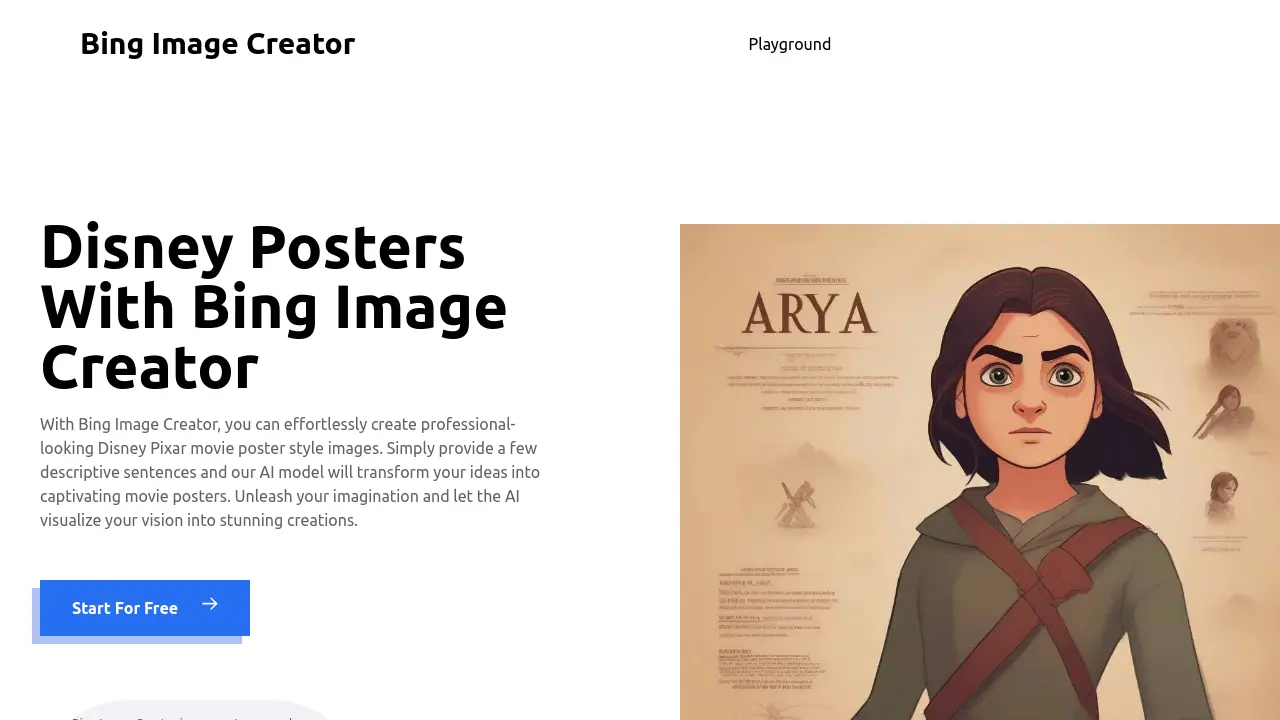 Screenshot of Bing Image Creator