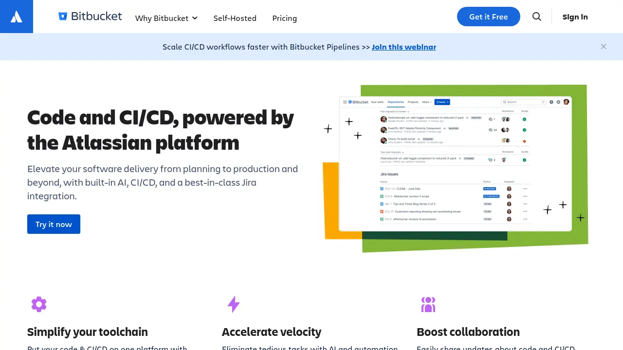 Screenshot of Bitbucket