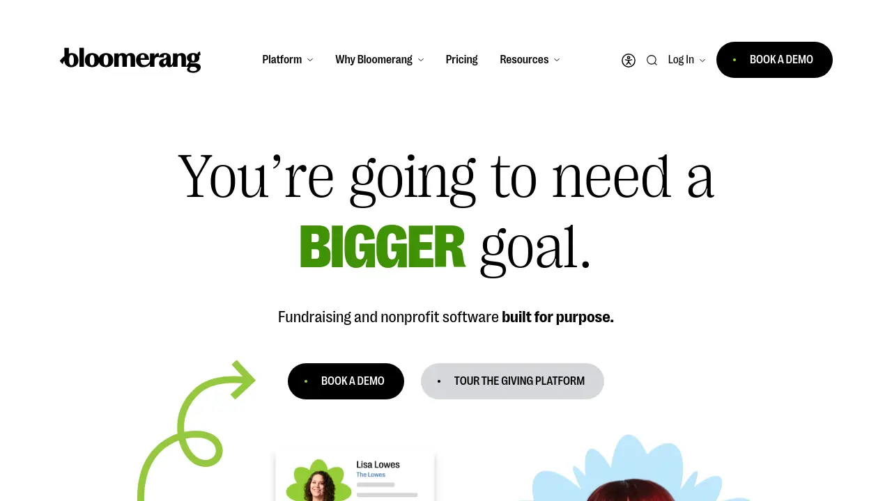 Screenshot of Bloomerang