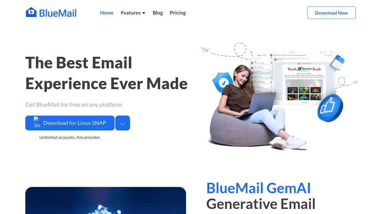 Screenshot of BlueMail