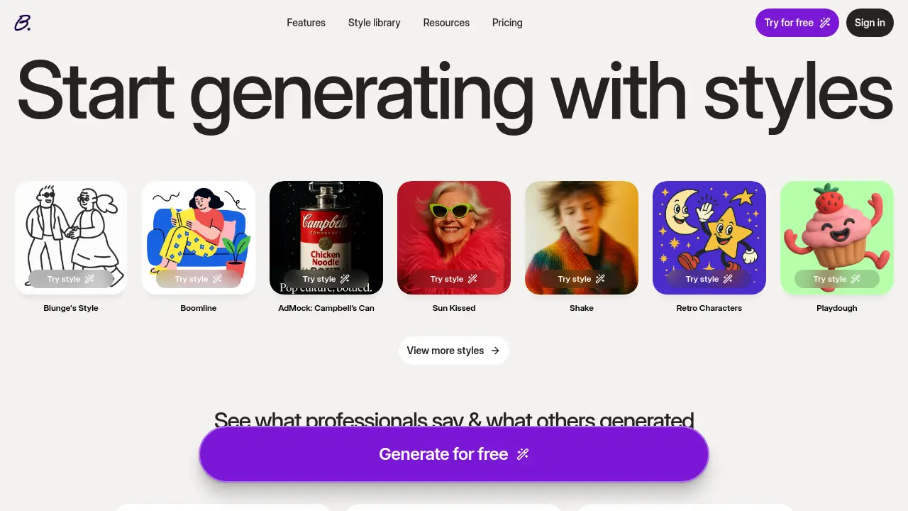 Screenshot of Blunge