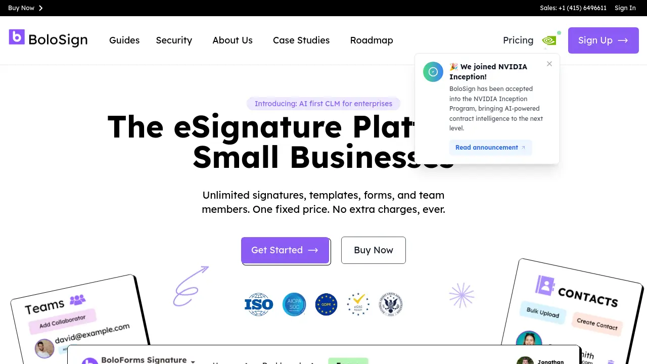 Screenshot of BoloSign