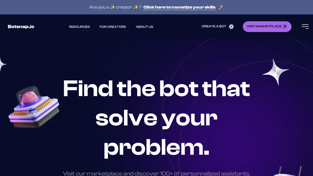 Screenshot of Botsnap.io