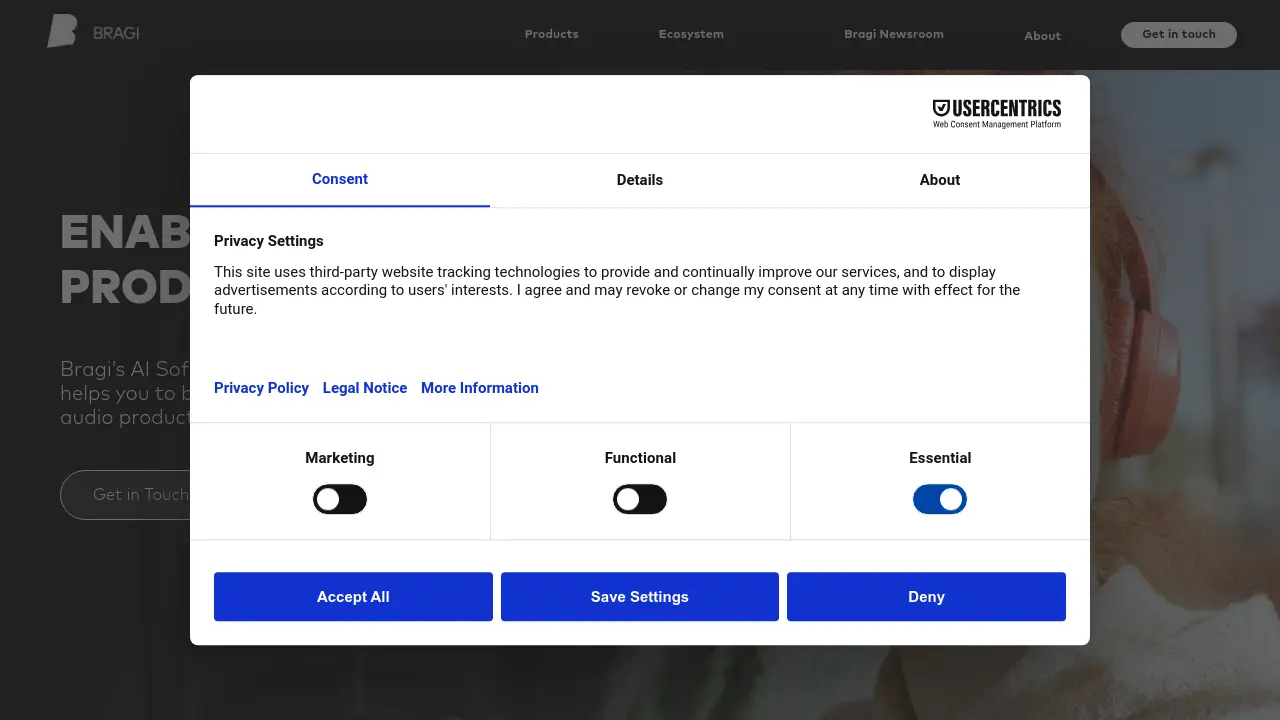 Screenshot of Bragi AI
