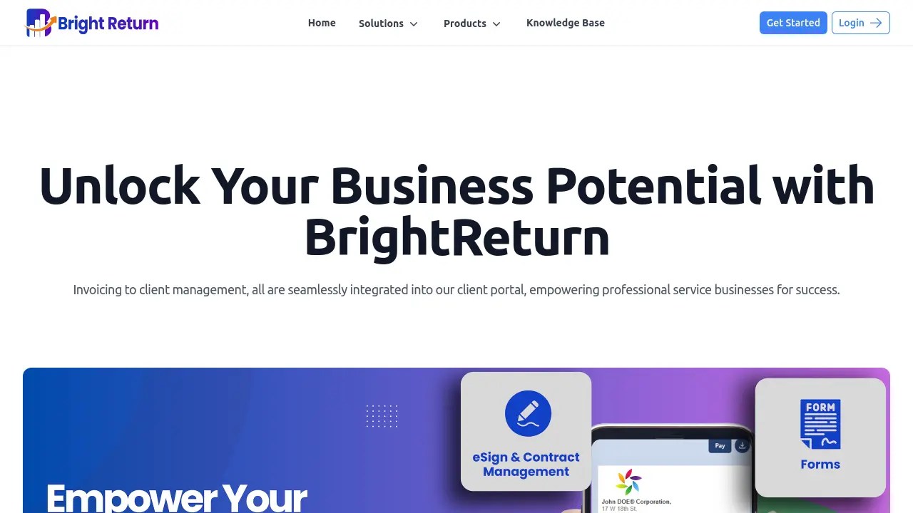 Screenshot of BrightReturn