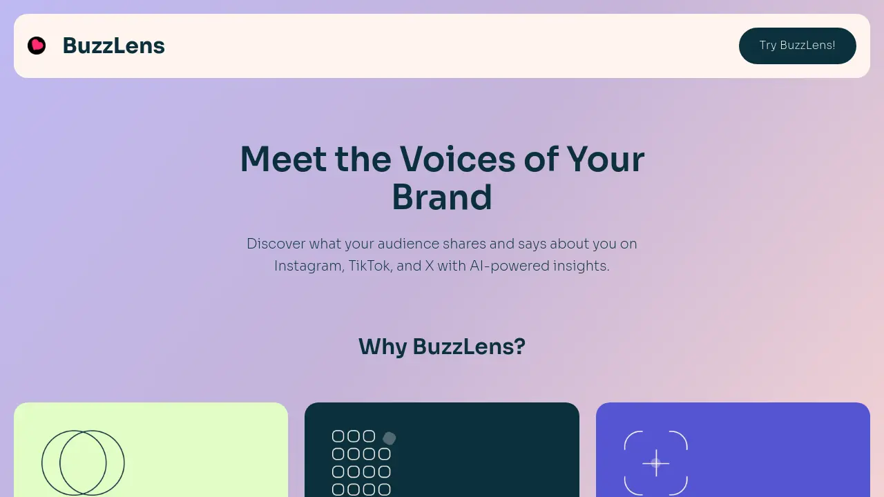 Screenshot of BuzzLens