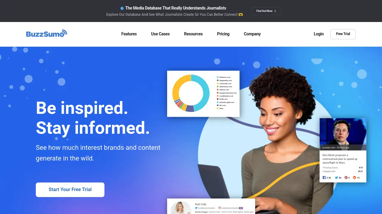 Screenshot of BuzzSumo