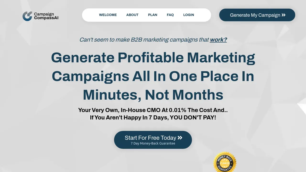 Screenshot of CampaignCompassAI