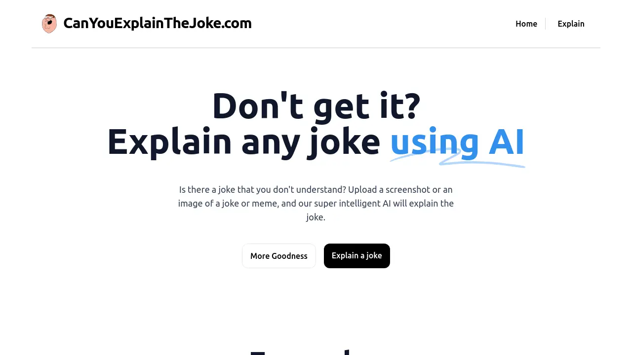 Screenshot of CanYouExplainTheJoke.com