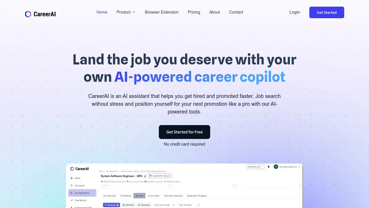 Screenshot of CareerAI