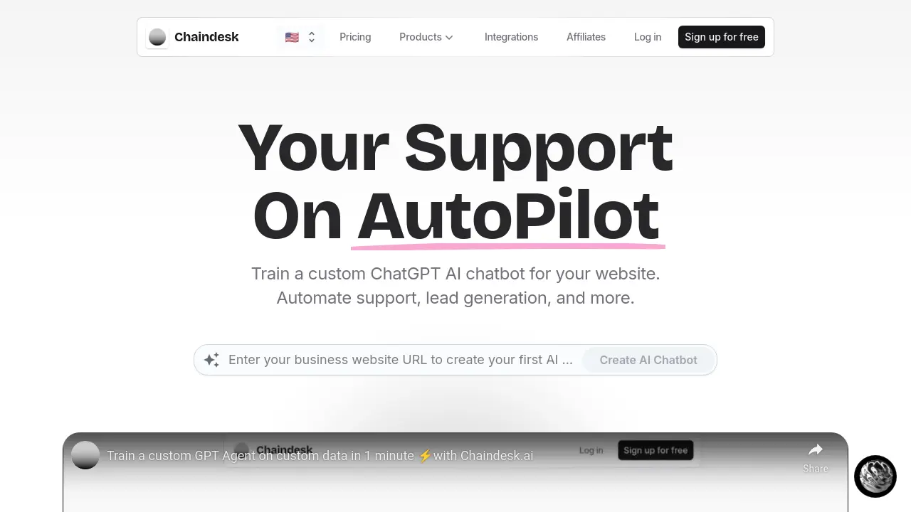 Screenshot of Chaindesk