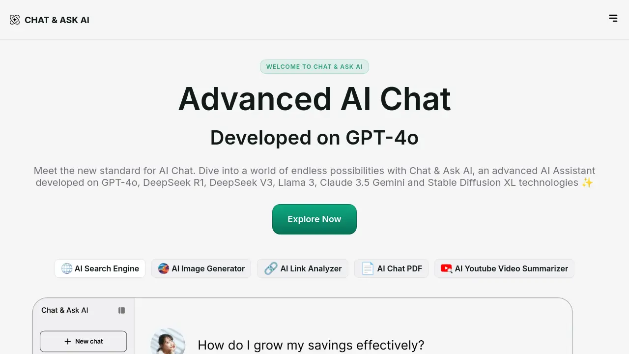 Screenshot of Chat & Ask AI
