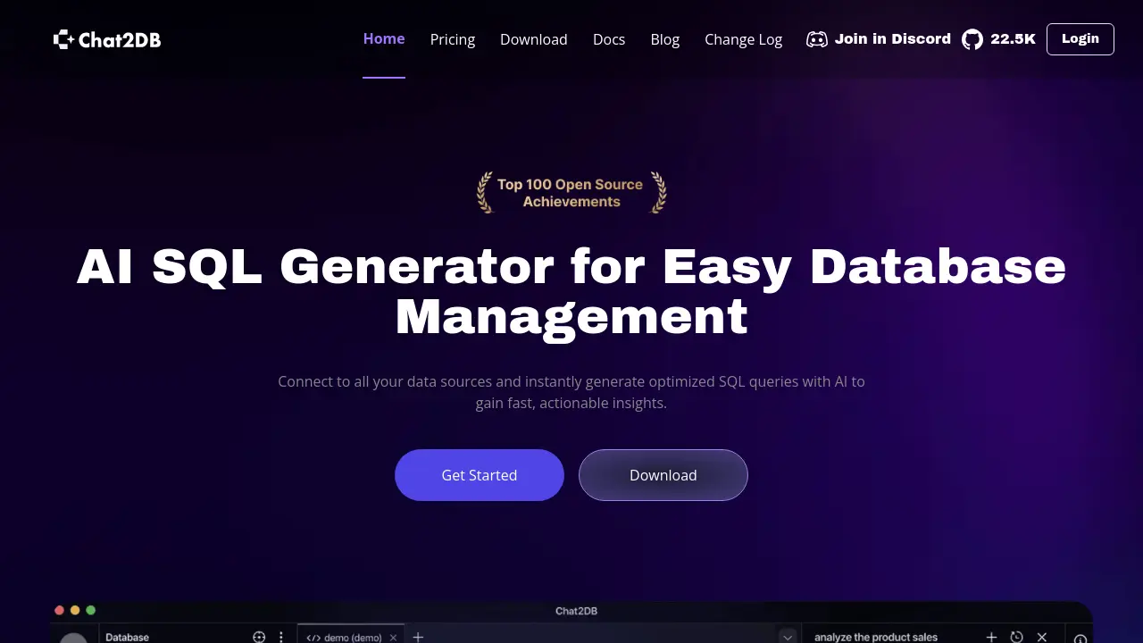 Screenshot of Chat2DB