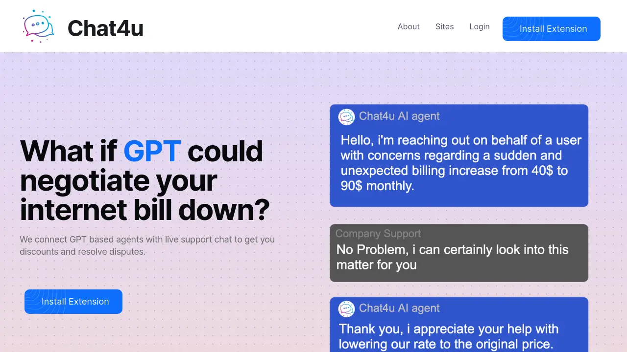 Screenshot of Chat4u