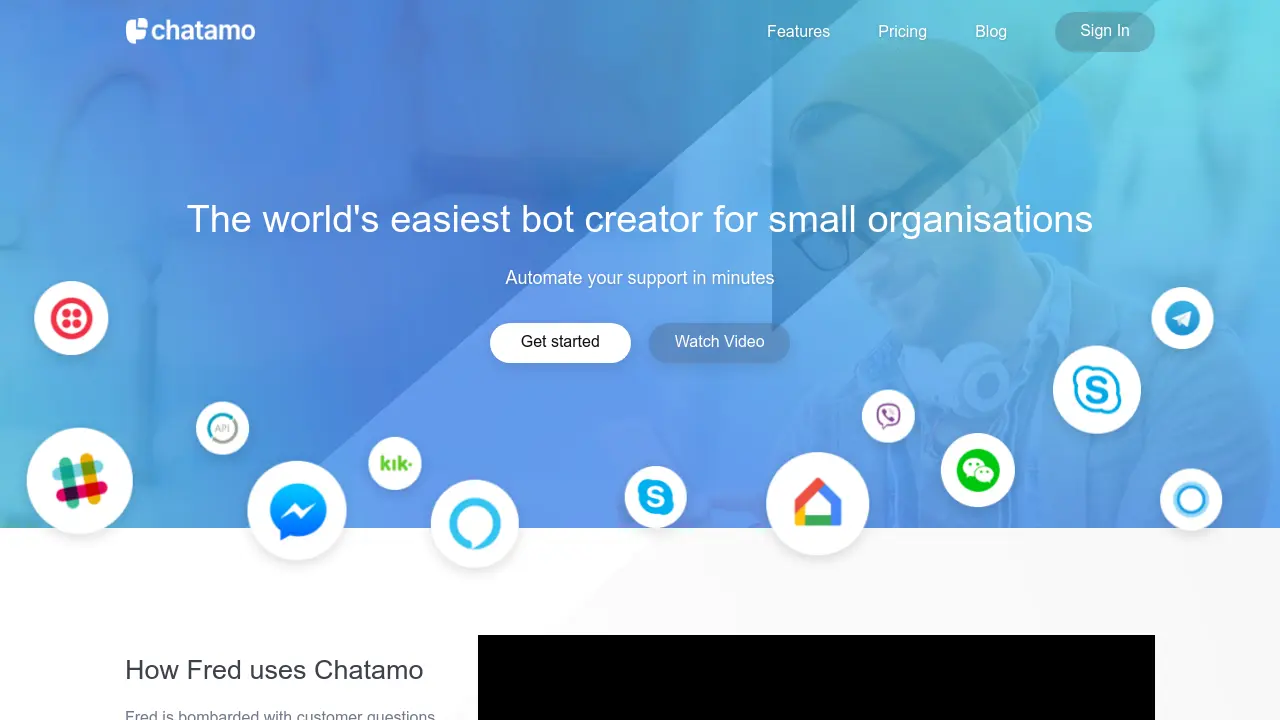 Screenshot of Chatamo