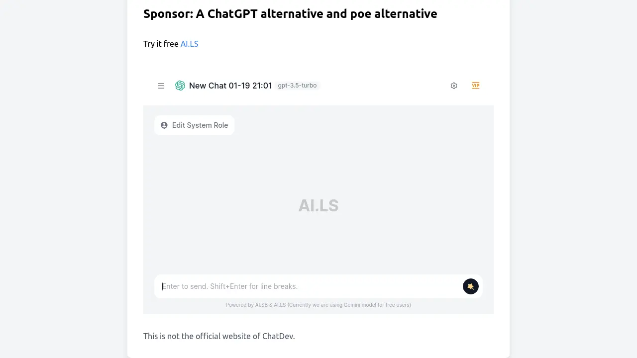 Screenshot of ChatDev AI