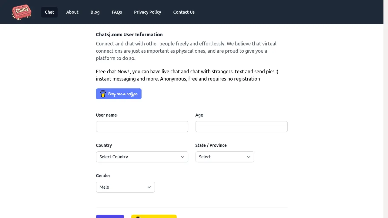 Screenshot of Chatsj.com