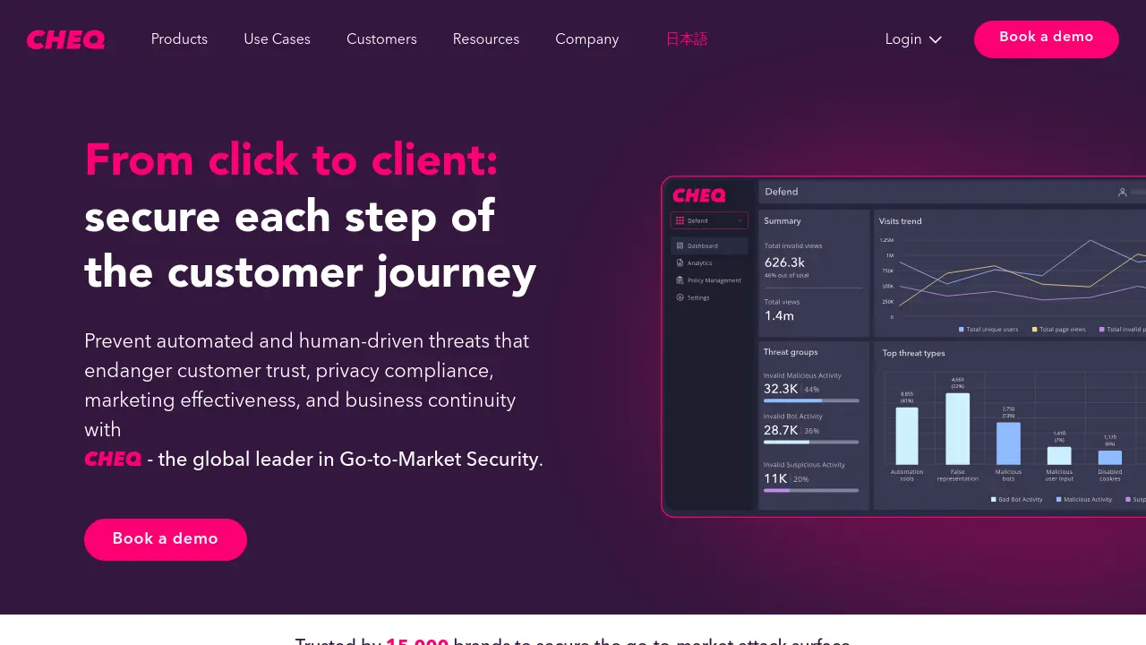 Screenshot of CHEQ