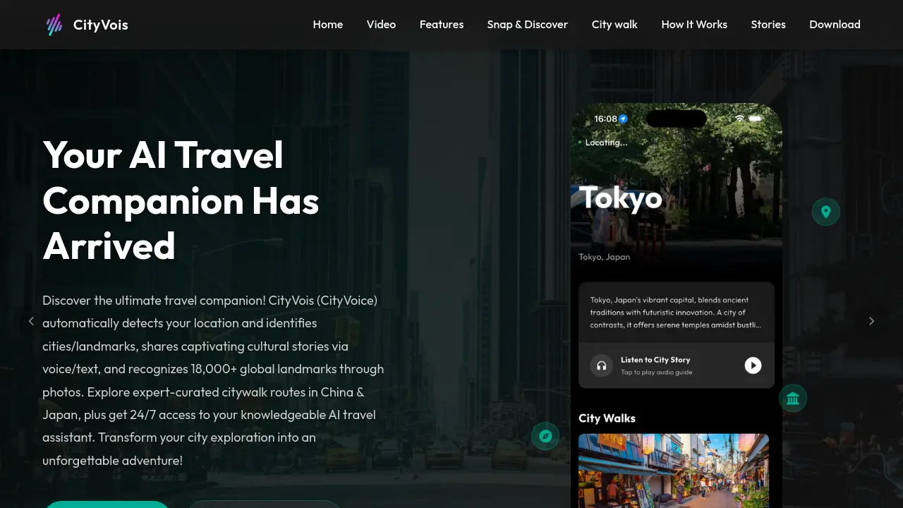 Screenshot of CityVois