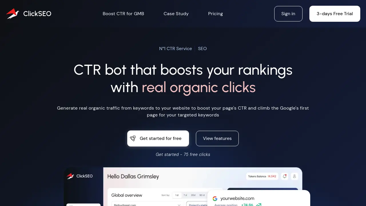 Screenshot of ClickSEO