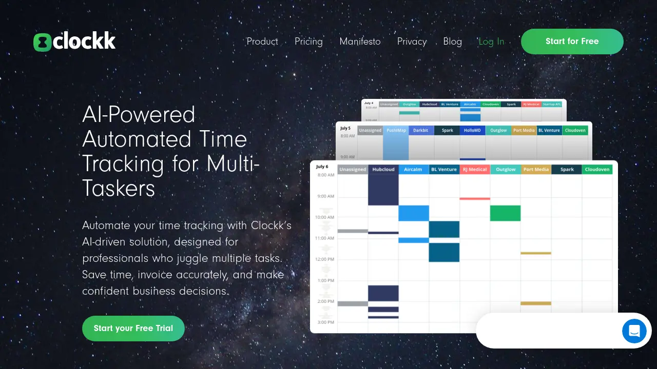 Screenshot of Clockk