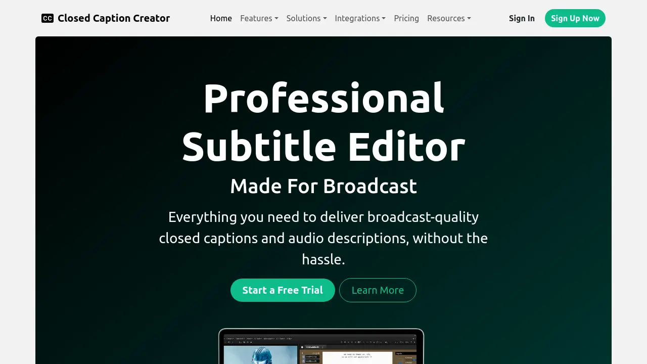 Screenshot of Closed Caption Creator