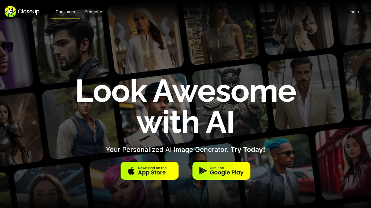 Screenshot of closeup.ai