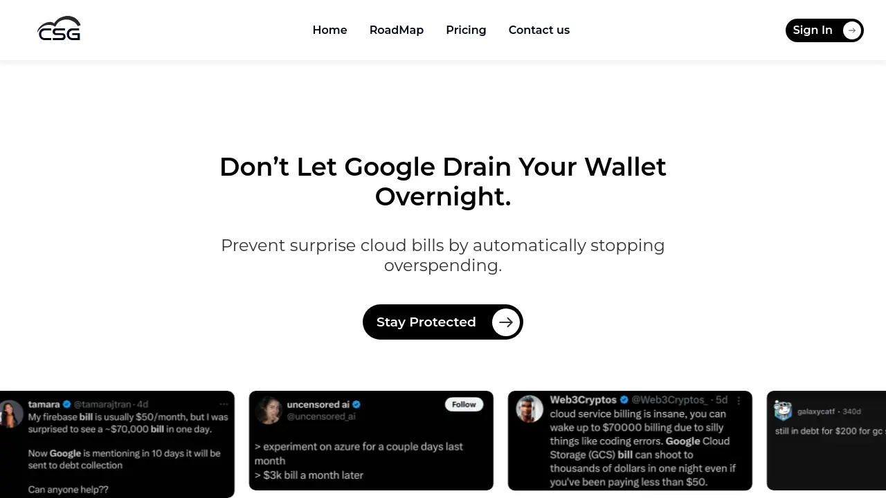 Screenshot of CloudSpendGuard