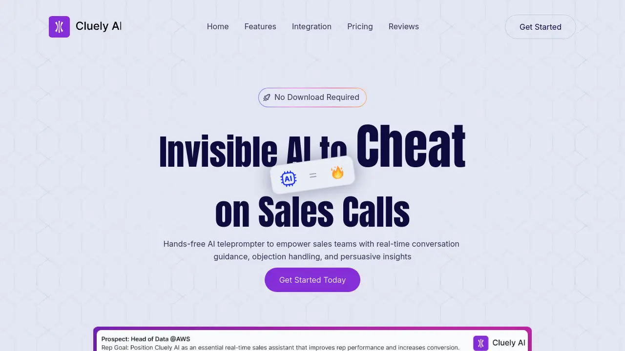 Screenshot of Cluely AI