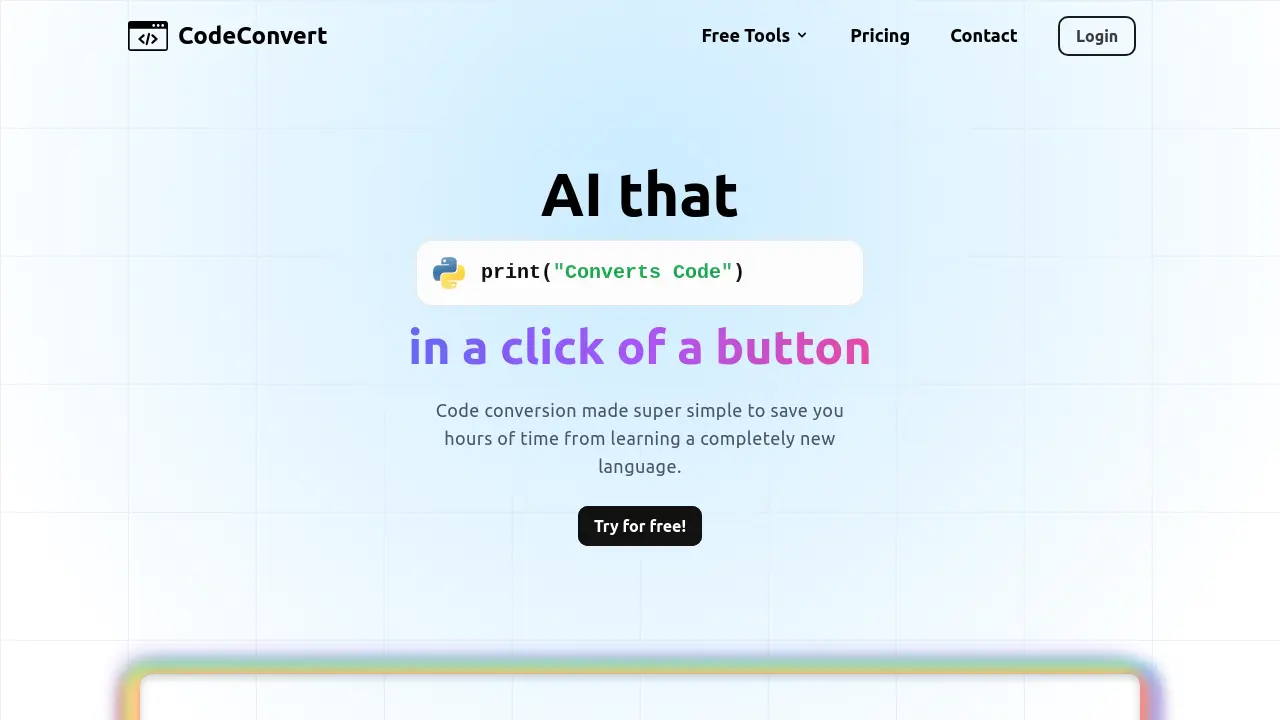 Screenshot of CodeConvert