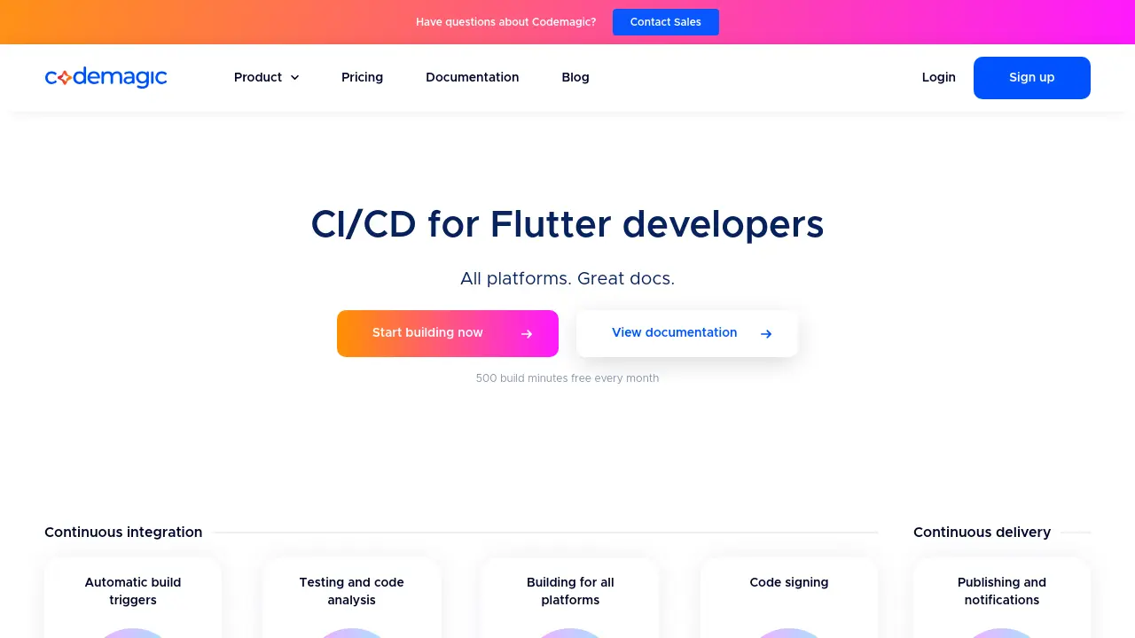 Screenshot of Codemagic