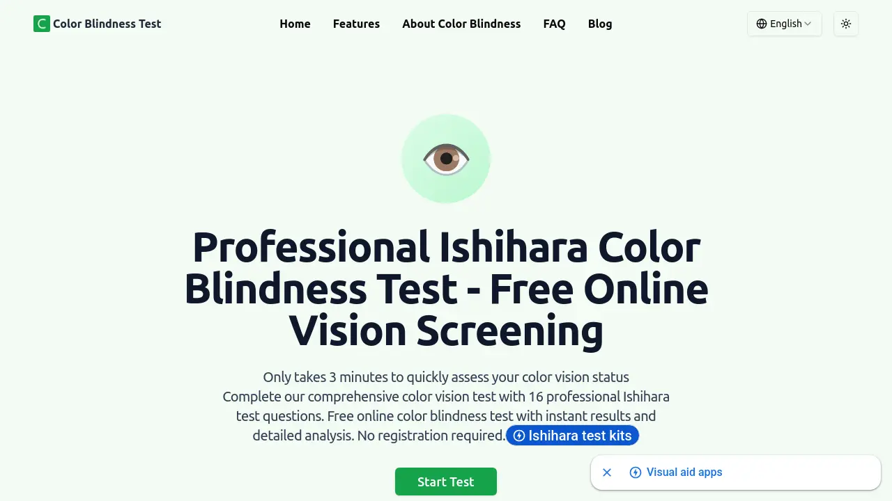 Screenshot of Color Blindness Test