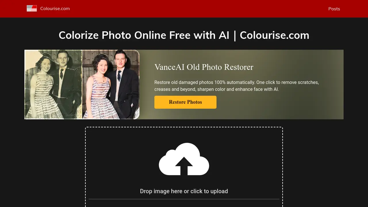 Screenshot of Colourise.com