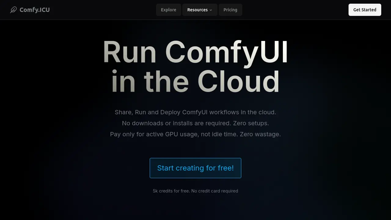 Screenshot of Comfy.ICU