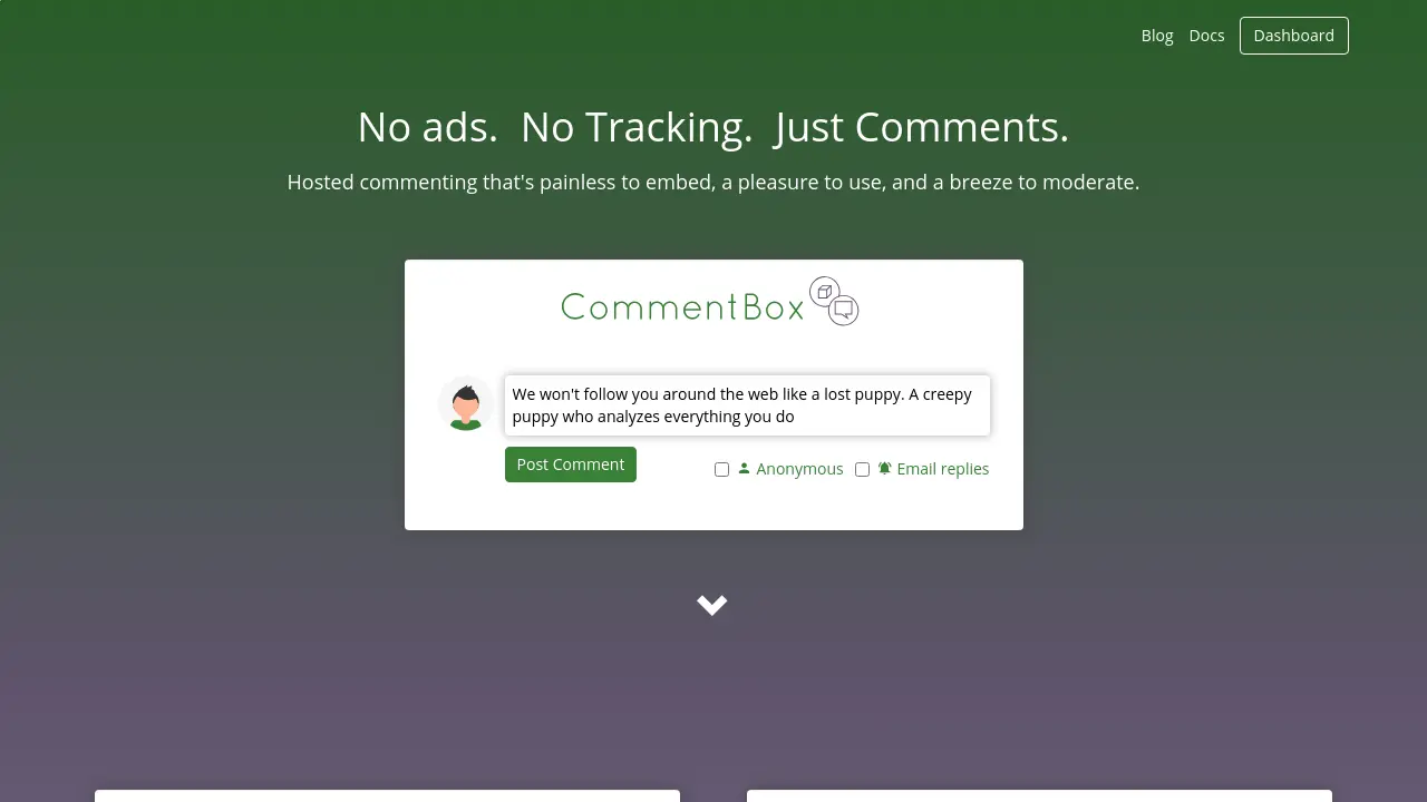 Screenshot of CommentBox.io