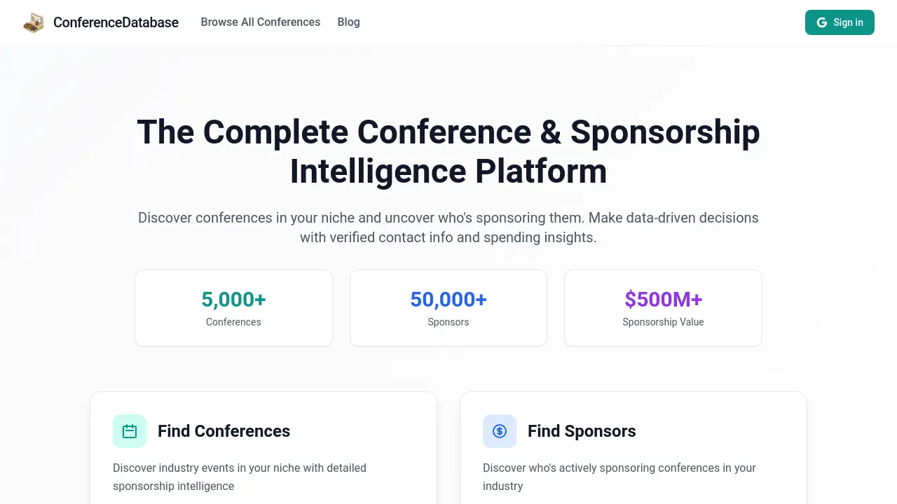 Screenshot of ConferenceDatabase