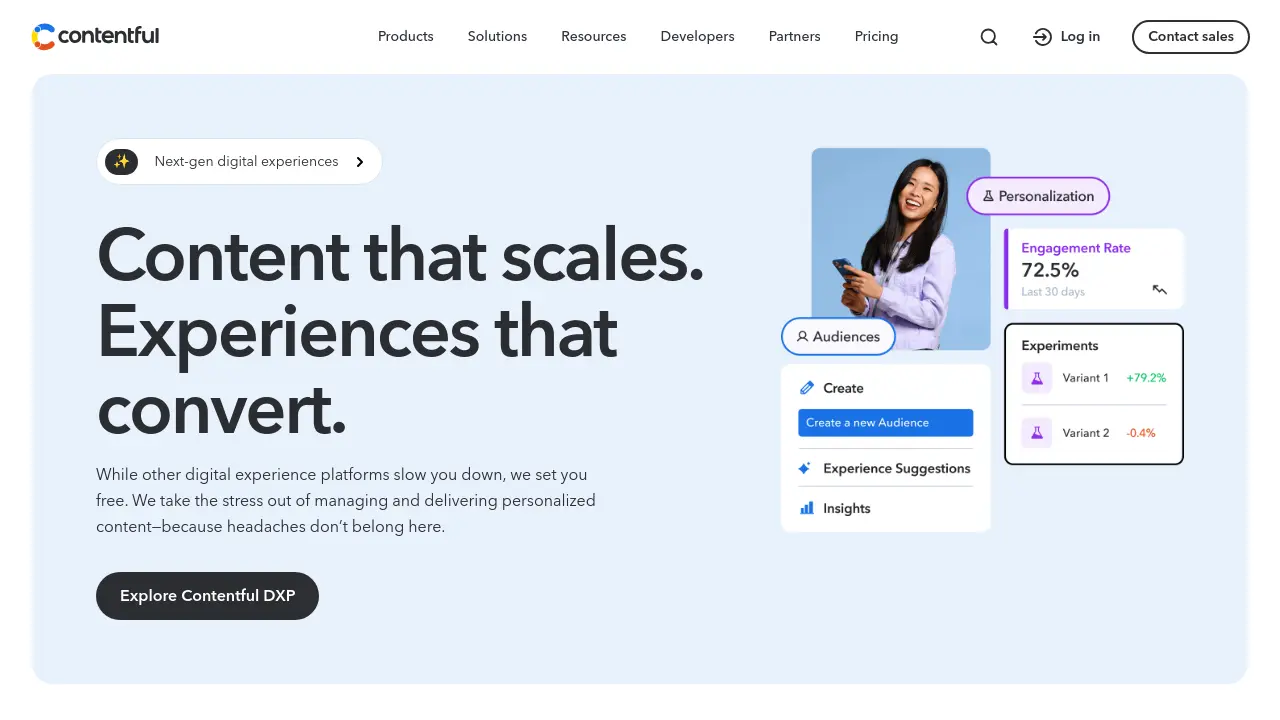 Screenshot of Contentful