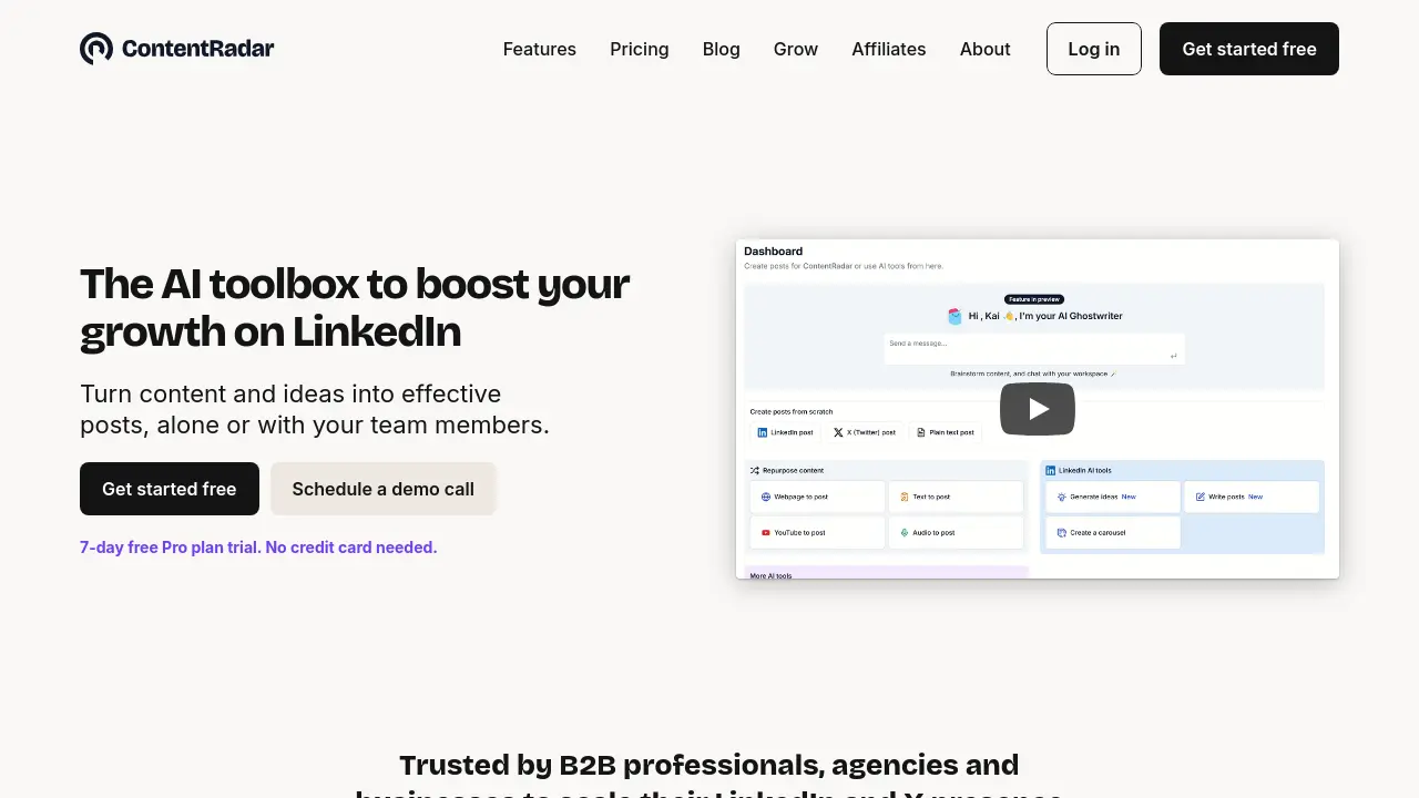 Screenshot of ContentRadar