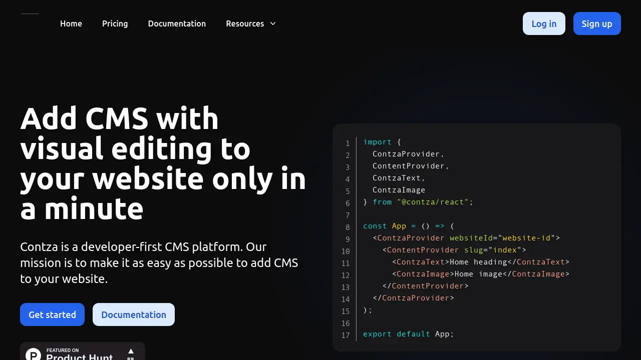 Screenshot of Contza