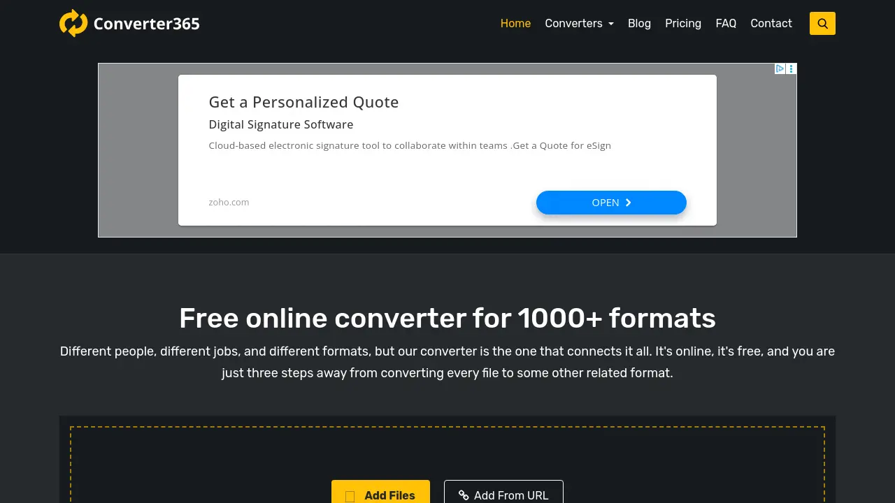Screenshot of Converter365