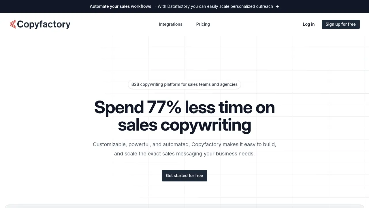 Screenshot of Copyfactory