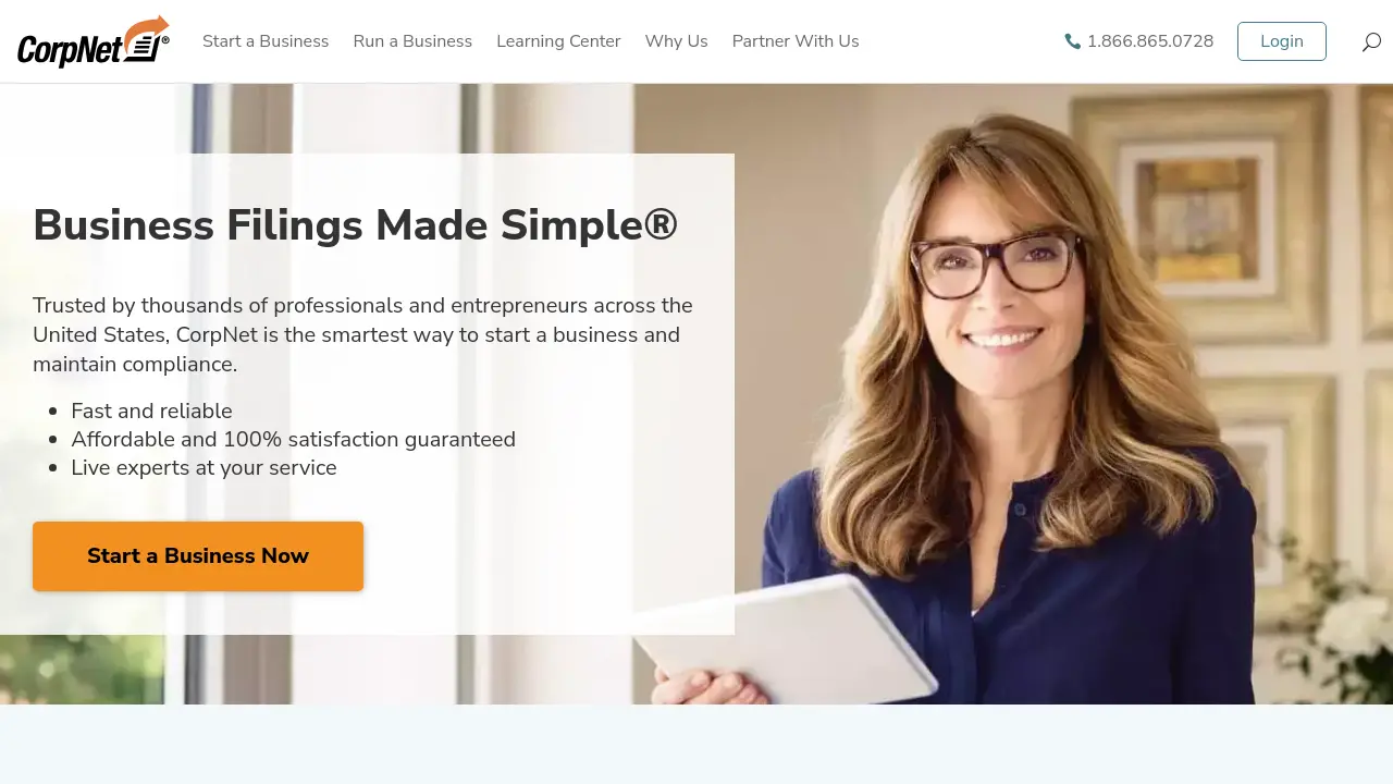 Screenshot of CorpNet
