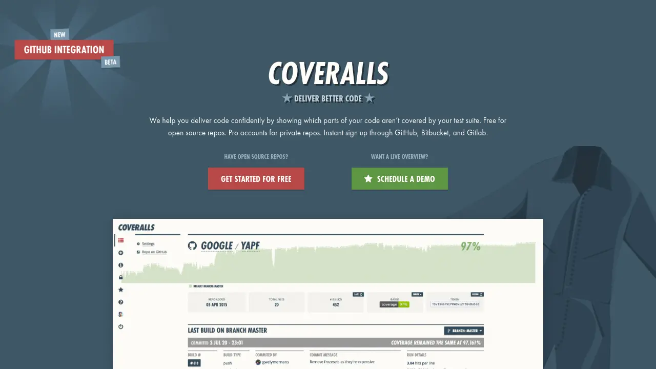 Screenshot of Coveralls
