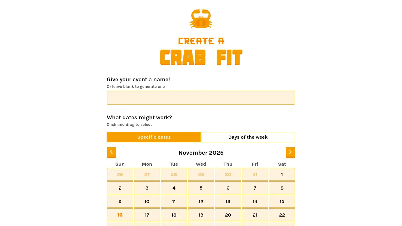 Screenshot of Crab Fit