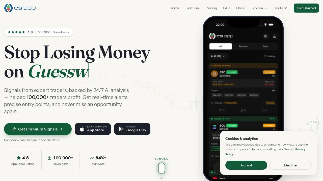 Screenshot of CryptoSignalApp