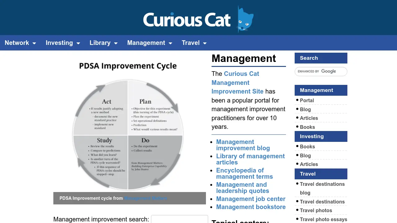 Curious Cat Management Improvement Site