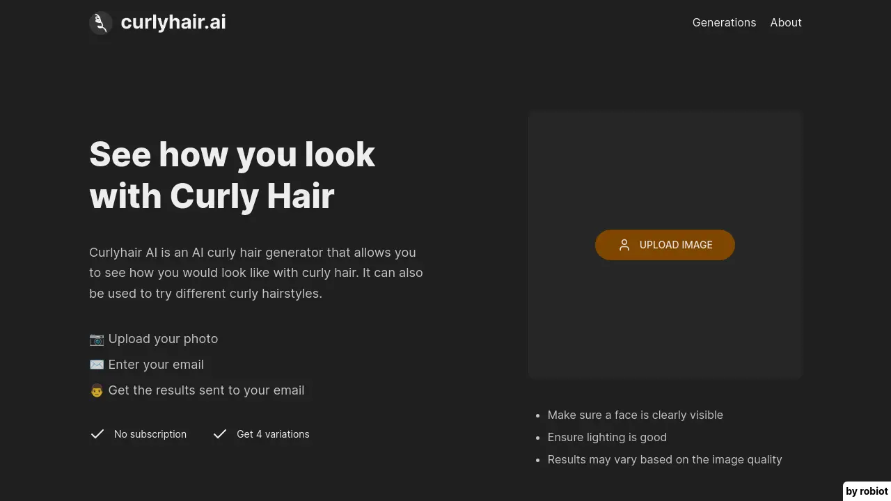 Screenshot of Curlyhair AI
