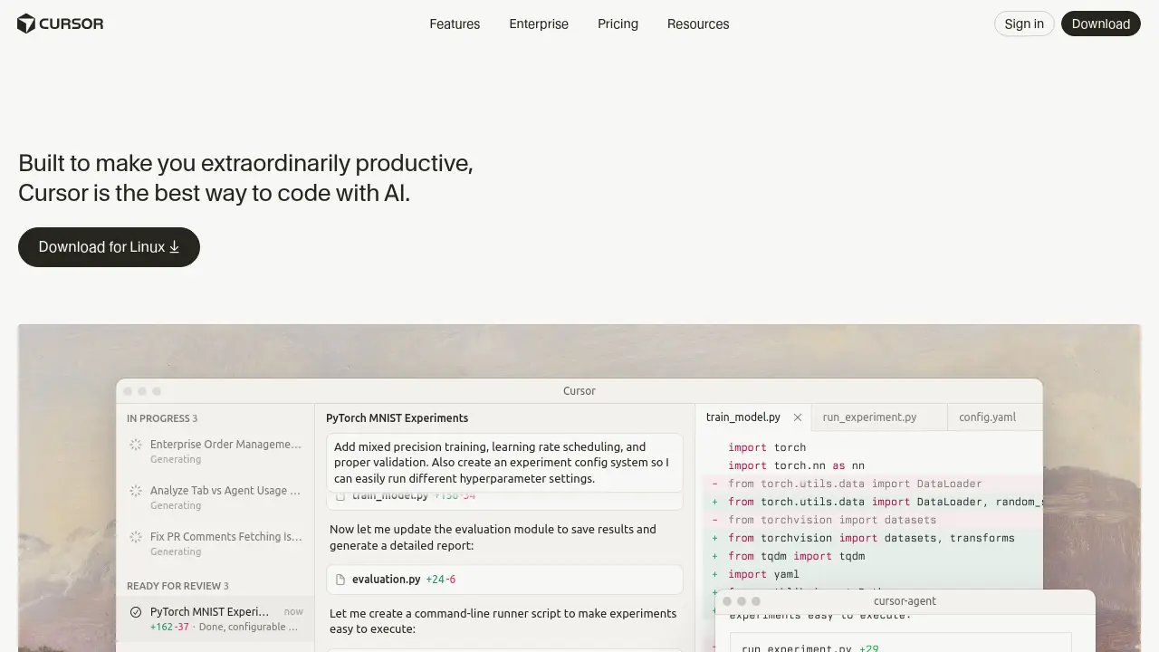 Screenshot of Cursor