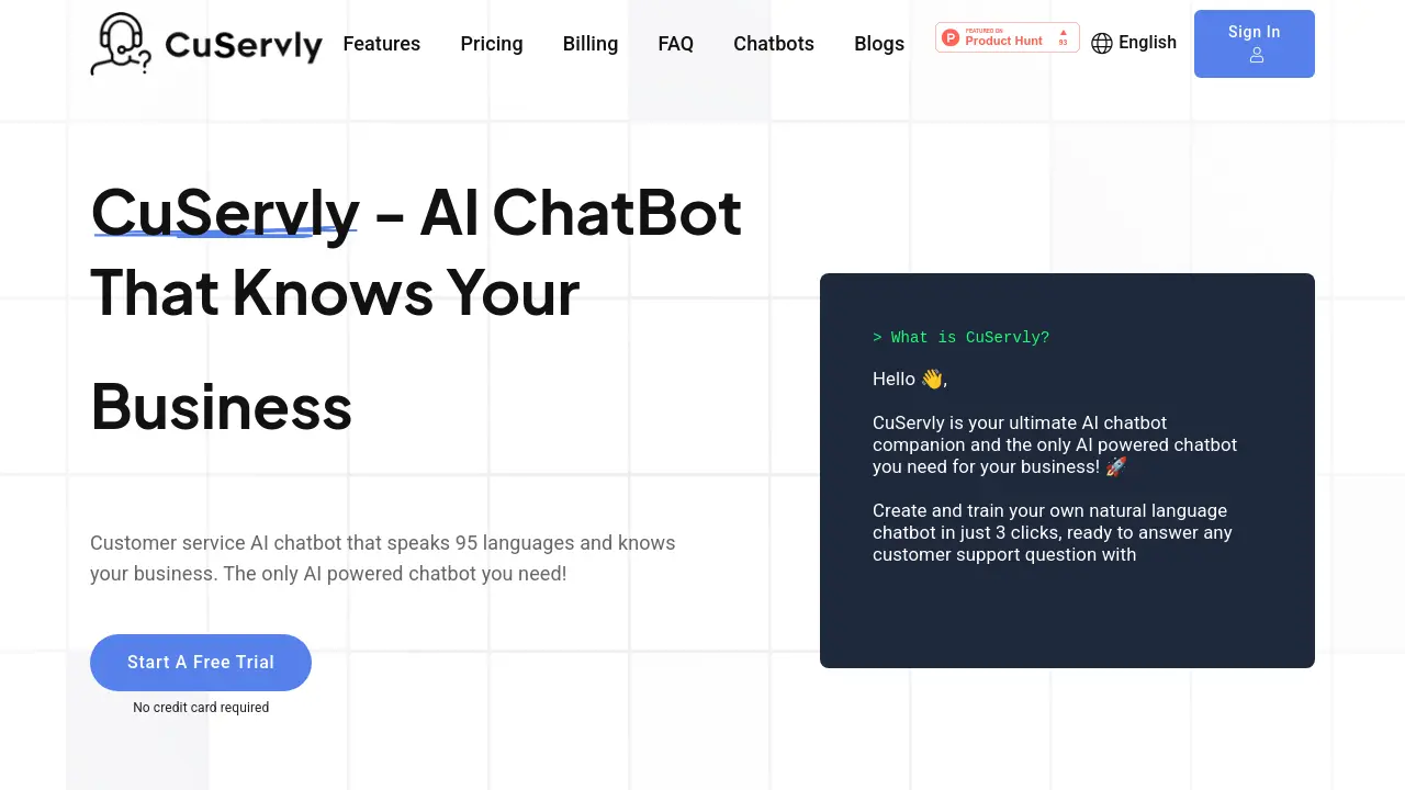 Screenshot of CuServly